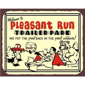  Pleasant Run Trailer Park Great Outdoors Vintage Retro Tin 