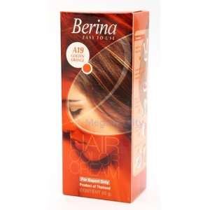  Berina Permanent Hair Dye Color Cream A19 Golden Orange 