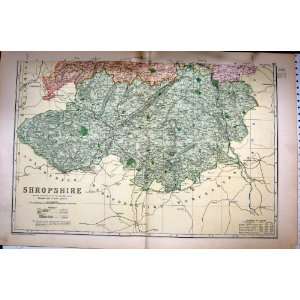 MAP 1895 SHROPSHIRE ENGLAND LUDLOW BRIDGENORTH WENLOCK  