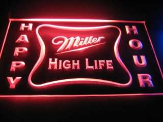 Happy Hour Miller High Life Bar Light Sign Neon B504  