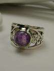   Purple Amethyst Cabachon Filigree Sterling Silver 925 Ring sz 9  