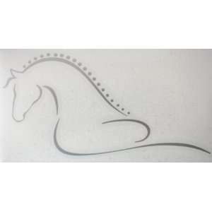 Sm Silver Line Art Flowing Braided Mane Horse Vinyl Car Decal Sticker 