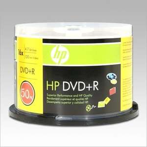 100 HP BRANDED 16X DVD+R BLANK DVDR MEDIA DISCS  