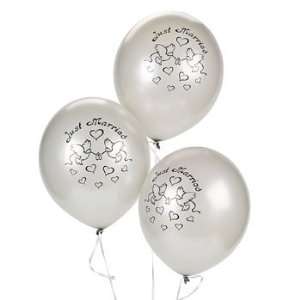   Latex Just Married Balloons   Balloons & Streamers & Latex Balloons