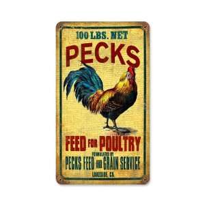 Rooster Feed Home and Garden Vintage Metal Sign   Victory Vintage 