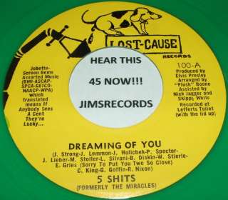 SHITS FIVE LYTATIONS DREAMING OF YOU GREEN COLORED VINYL DOO WOP 45 