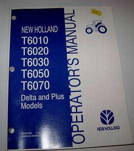 New Holland T6010 T6020 T6030 6050 T6070 Tractor Manual  