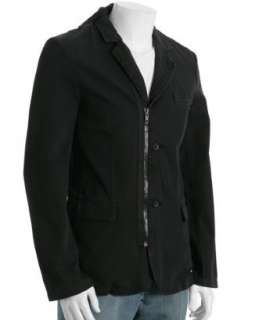   cotton hooded zip blazer  