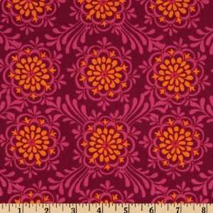  44 Wide Hot Blossom Mosaic Sunset Fabric By The Yard 