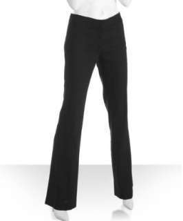 Elie Tahari black stretch linen Theora bootcut pants   up to 
