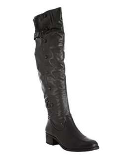 Pour la Victoire black leather Vesper button detail tall boots 
