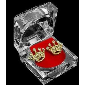 Royal Crown Earrings , Gold Plated