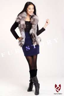 New Real knitted rabbit fur vest fox fur collar jacket coat garment 