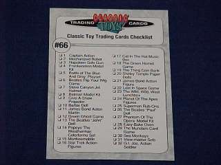 CLASSIC TOYS TRADING CARDS RARE TOY CHECKLIST CARD  