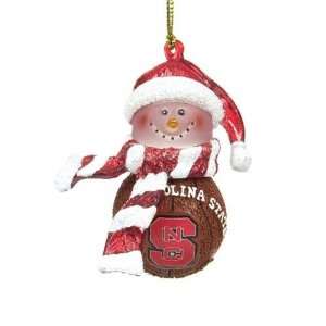  NC State Striped Acrylic Basketball Snowman Ornament (Set 