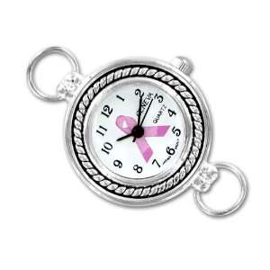   Tone Round Braided Watch Face with Pink Ribbon Arts, Crafts & Sewing