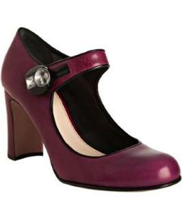 Prada amethyst leather mary jane pumps  