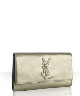 Yves Saint Laurent gold calfskin Sac De Jour flap clutch   