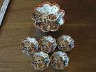 Hand Painted Nippon Asian Footed Bowl SET* w/ 5 small Footed Bowls 