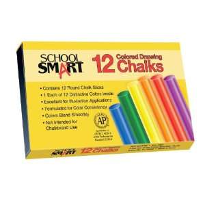  12 Color Set, School Smart Drawing Chalk