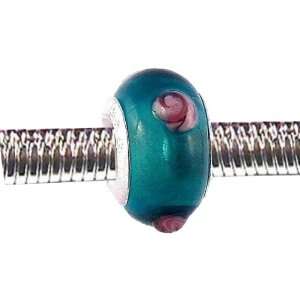   Bead (Z53) Murano Style / Lampwork Glass (14mm x 8mm) (fits Troll too