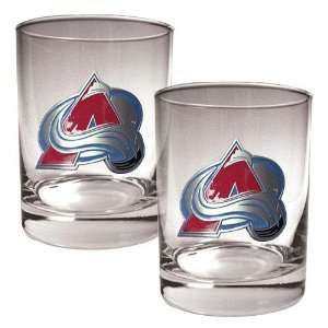   Avalanche NHL 2pc Rocks Glass Set   Primary Logo