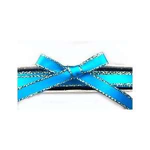   Edge Satin Ribbon, Turquoise Blue w/ Gold Edge Arts, Crafts & Sewing