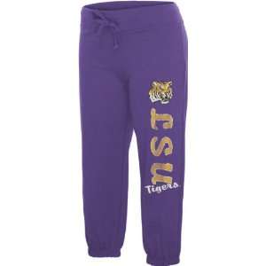   Womens Purple Pacer French Terry Capri Pants