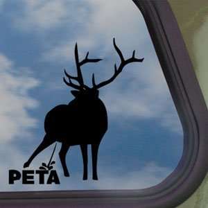   Hunting Pee On PETA Black Decal Truck Window Sticker