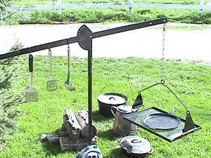 Pioneer Style Chuck Wagon Campfire Cooking Grills  