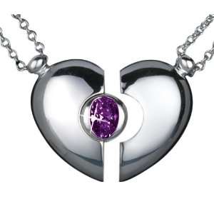  Petra Azar Silver Magnetic Heart Pendant with Oval Genuine 