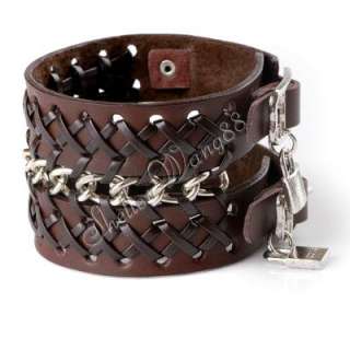 Cool Adjustable Fashion Women/Man Belt Buckle Leather Bracelet