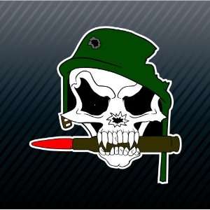  Skull Soldier Bullet 50 Caliber Helmet Car Trucks Sticker 