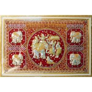  Kalaga Tapestry Elephant Battle Framed 56x36