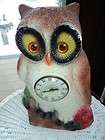   Retro 60S 70S Chalk Big Eyes Hoot Owl Electric Tabletop Clock 14