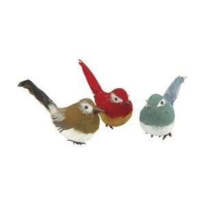  Darice Feather Birds 5 1/Pkg Fat Robin B500170; 6 Items 