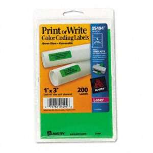   or Write Removable Color Coding Laser Labels AVE05494
