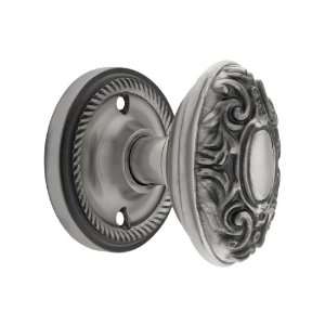 Rope Rosette Door Set With Decorative Oval Knobs Dummy Antique Pewter.