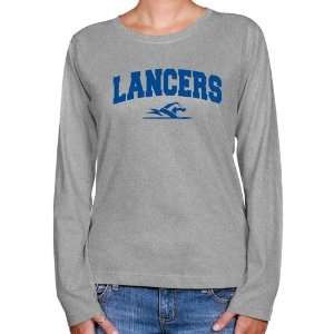 NCAA Longwood Lancers Ladies Ash Logo Arch Long Sleeve 