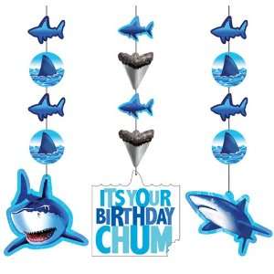  Shark Birthday Hanging Cutouts