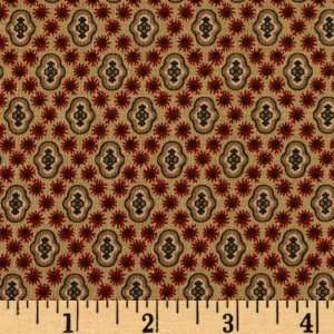  44 Wide Washingtons Legacy Floral Diamonds Gold Fabric 