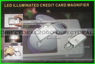 Credit Card Size Magnifier Magnifying Glass w/ LED  