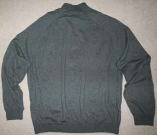 EDDIE BAUER Gray XL Supima Cotton Sweater Half 1/2 Zip Pullover Mens 
