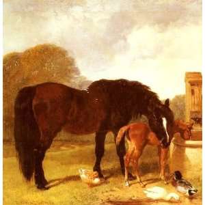   watering at a trough, By Herring John Frederick Sr