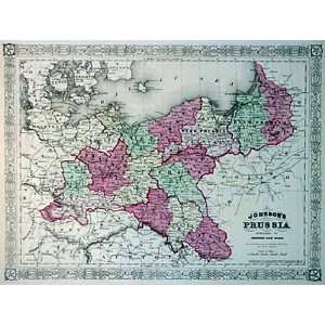  Johnson 1865 Antique Map of Prussia