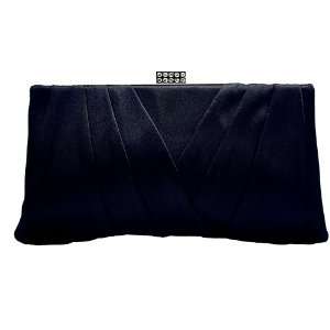  Black Satin Sophisticated Evening Purse   Clutch with High 