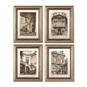   Metal Architectural Views (Set of 4) Oil Reproduction Hanging Painting