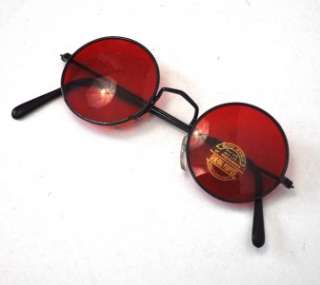 VINTAGE Round Red Lens 1990s Glasses/Sunglasses NEW Hippy/Lennon/Ozzy 