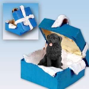 Newfoundland Blue Gift Box Dog Ornament 
