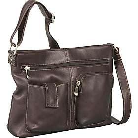 Le Donne Leather Two Pocket Crossbody Bag   
